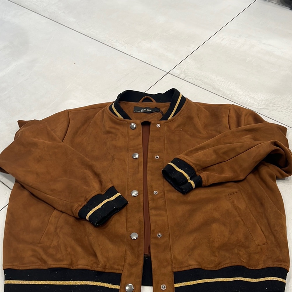 Suede bomer jacket